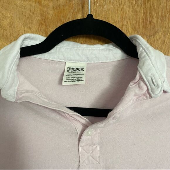 🍄 PINK Victoria’s Secret Collared Rugby Top - Picture 6 of 6